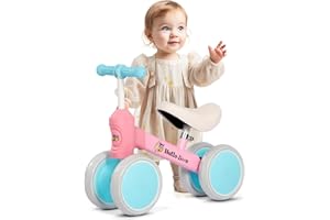 Hello-5ive Kinder Laufrad ab 1 Jahr, Lauflernrad Spielzeug für 12-36 Monate Baby, 4 Rädern Baby Lauflernrad für Jungen und Mädchen, Erstes Fahrrad ohne Pedal Geburtstag Geschenk