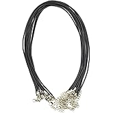 10pcs Artificial Leather Necklace Cord with Carabiner, Braided Rope for Crafts, Unisex Necklace Cord Pendant Necklace