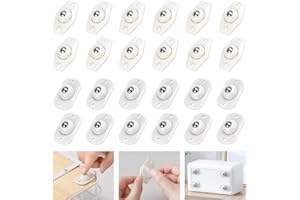 LANSKYLAN 24 Pezzi Rotelle Autoadesive Mini Ruote Girevoli Rotelle Autoadesive Girevoli a 360° Mini Ruote Piroettanti in Plastica Ruote a Sfera per Mobili per Piccoli Mobili Bidoni della Spazzatura