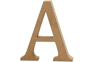 CREATIV DISCOUNT MDF-Buchstabe, 13 cm, Stärke 2 cm, Natur, A