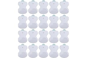 HEALLILY 20Pcs Electrode Pads Replacement Self-Adhesive Massage Pads for Home Use, Size M, 8 x 5.5 x 0.2cm White