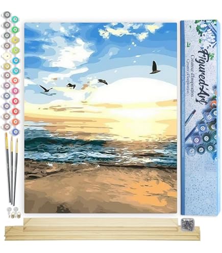 Kit Peinture Par Numéros Adulte – Tableau Feu De Cheminée Noël 40x50cm Avec Cadre En Bois, Loisir Créatif