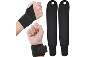 saijer Muñequera,4 Piezas Muñequeras Deportivas Ajustable Transpirable Soporte De Muñeca Soporte De Muñeca Órtesis Muñequera para Press De Banca Levantamiento De Pesas Tendinitis Boxeo(Negro)