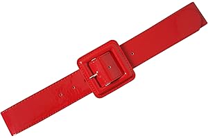 Ro Rox Sophia Vintage Retro Pin-Up 50's Wide Shiny PVC Square Buckle Waist Belt