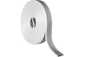 Amig - Cinta para Recogedor de Persianas Enrrollables - Cuerda de Repuesto para Carrete de Persiana de Toque Suave y Rígido - Resiste Rayos UV y Abrasión - Color Blanco/Gris - Medidas 22 mm x 6 m