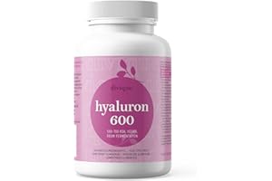 Acido Ialuronico 600mg Alto Dosaggio - Divique Hyaluron 600-90 Capsule (Scorta per 3 Mesi) 500-700 kDa - con vitamina C, zinco, rame, selenio e biotina