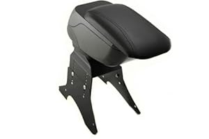 BOLOROMO Armrest Arm Rest Centre Console Sliding Car Auto Van Bus Black Universal Storage Box Organizer Leather
