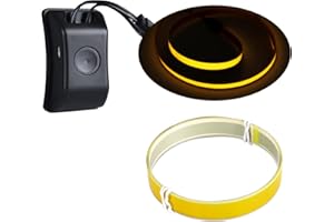 JIGUOOR 2M Rechargeable El Tape Belt, EL Wire Rope Neon Glowing Strobing Electroluminescent Robbin for Cosplay Decoration Bruning Man Festival Halloween, Christmas (Yellow)