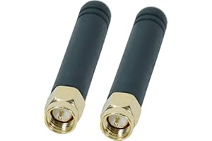 Fohevers 2-Pack Mini WiFi Antenna 2.4G Aerial SMA Male Connector 2DBi Small OmniDirectional Wifi Signal Antenna for Wireless Router Video Surveillance Monitor