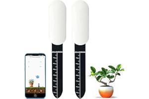RISOON Smart Zigbee Lot de 2 capteurs d'humidité du sol, hub Zigbee nécessaire, mesure précise, sonde capacitive, compteur d'humidité/température pour plantation de jardin, compatible avec Homey, Hubitat