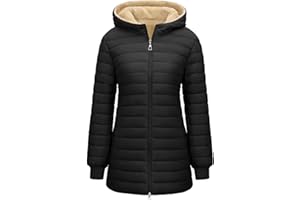 RITOSTA Manteau Femme Hiver Veste Matelassée Polaire Parka Chaud Blouson Zippé Manteaux à Capuche Doudoune mi Longue Jacket Casual Outercoat avec Poches
