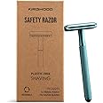 KINGHOOD Brass Safety Razor Single Blade Razor Close Comb Double Edge Razor Zero Waste One Blade Razor Eco-Friendly Double Sided Razor