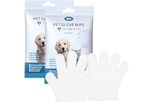 Fogbush Pet Glove Wipes for Dog, 12Pcs Dog Cleaning Gloves Thickened Pet Cleaning Gloves Daily Care and Traveling Cat Wipes Gloves Waterless Gentle Cleaning Wipes for Dogs Cats Face Body Ear Paws Bum