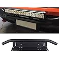 Rigidon Universal License Number Plate Mounting Bracket Holder Front Bull Bar Bumper for LED Driving Light Bar Work Lamp 4X4 Off Road Truck Car Frame Mounting Bracket Black