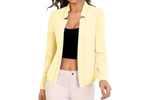 FWAY Blazer Donna Elegante Maniche Lunghe Blazer Cardigan Casual Business Foderato Anteriore Aperto Giacca