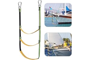 FCHMY Échelle en tricot - Échelle de bain en nylon - Avec 3 marches - Pliable - Pour bateau pneumatique, kayak, bateau à moteur