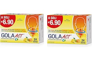 LINEA ACT Gola Act Miele e Limone, Integratore alimentare con Erisimo e Vitamina C, 1 Confezione Bipack da 48 Compresse