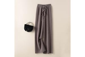 KSFBHC Pantalon De Cachemire Dames Taille Haute Taille Pantalon Jambe Pantalon Décontracté Pantalon Tricoté Hiver Laine Pure Laine Lâche Pantalon Femme