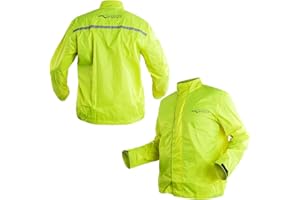 A-PRO Etanche Reflechissant Pluie Coupe-Vent Veste Nylon 100% Moto Motard Fluo 3XL