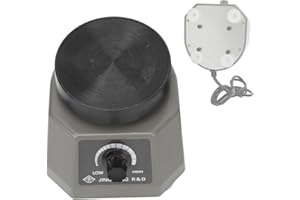 FAUOSWUK Piastra Vibrazione, Vibratore Di Laboratorio Supporto Regolazione della Velocità per Ridurre La Velocità Di Bolle Piastra Rotonda Oscillatore In Gesso Agitatore Per Modelli Misti