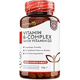 Vitamina B Complex con D3 Alto Dosaggio - 365 Compresse Vegetariane - Fornitura per 1 Anno - Complesso 8 Vitamine B ad Alta D