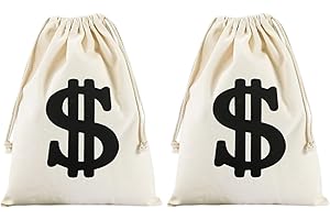 KRYMSON Portfel z symbolem dolara, kieszonka na monety, płócienny portfel na karty bankowe, kostium do złodziejstwa, przebranie na sofę, zachodni kowboj, akcesoria kostiumowe, torba wielkanocna, 2 szt