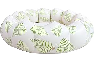 AirSwim Inflatable Paddling Pool, Portable Small Paddling Baby Swimming Pool for Toddlers Ages 0-3 Years Girls and Boys, Indoor& Outdoor, Garden and Backyard Water Party, 90x25 cm (Green Leaves)