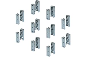 Gedotec ukryte metalowe złącze meblowe, łączników korpusu do łóżka, solidny​, wiszący łącznik, okucia do łóżek, mebli i konstrukcji metalowych, nośność do 250 kg, do drewna, niewidoczny, 10 kpl.