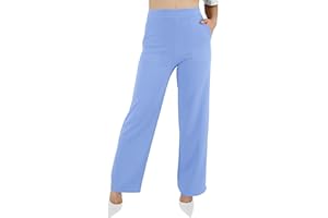 JOPHY & CO. Pantalone Donna con Tasche Leggero Comodo a Zampa Larga Elastico in Tessuto (cod. 6503)