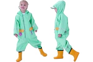 Keyck Impermeabile Bambini Cappuccio Antipioggia Unisex Leggero Pioggia Tuta Antivento Tutto in Uno Sportivo Poncho Antipioggia Cartoni Animati Scuola Bambine Bambino Bimbo Bimba Asilo 1-8 Anni