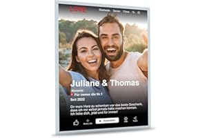 GRAVURZEILE Film Cover Photo en verre acrylique - Cadeau personnalisé avec votre propre image et nom dans Netflix Movie Design - Cadeau photo pour elle et lui - Couleur : portrait - Dimensions : 20 x