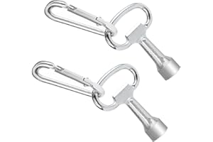 Miunpri 2 Porte Clé Triangle Poubelle, Clefs Pompier avec Crochet à Ressort en Métal Clé Armoire Electrique Portable Clef à Douille Robuste Triangular Key pour Coffret Compteur de Gaz Poubelle Jaune