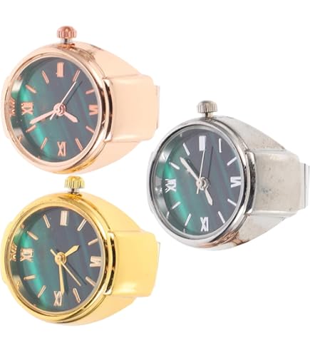 Montre-bague Unisexe à Quartz - Style Analogique Rond, Alliage Et Acier, Plusieurs Couleurs - Pour Doigt 4,8-6 Cm, Cadeau Original Amour Ou Amitié