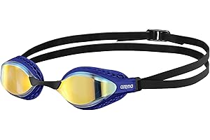 arena Airspeed Mirror Occhialini Nuoto da Gara Anti-Appannamento Unisex Adulto, Occhialini Piscina con Ampie Lenti, Protezione UV, 3 Ponti Nasali Intercambiabili, Guarnizioni Air Seals