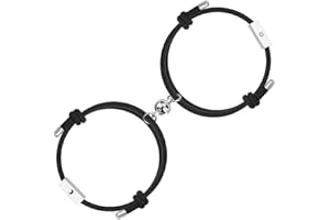 Free Space Personalizza Braccialetti magnetici di attrazione reciproca 2 Set con barra incisa a 4 lati Miglior regalo per coppia abbinato per donna Uomo