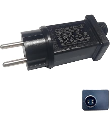 4,5V LED Netzteil – IP44 Wasserdicht, 4,5W, 1A – Für Lichterketten & Weihnachtsbeleuchtung – EU-Stecker, 2er Pack – Innen & Außen Geeignet