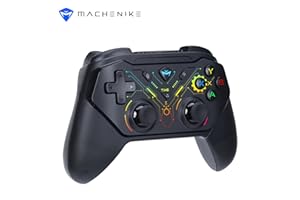 Machenike G3S Mando PC Inalambrico para Windows PC,Switch,Android,Mando Switch con dos motores de vibración,dos modos de conexión,retroiluminación LED,plug-and-play (Negro)