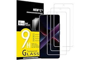 NEW'C 3 Piezas, Protector Pantalla para Xiaomi POCO X7 Pro, Cristal templado Antiarañazos, Antihuellas, Sin Burbujas, Dureza 9H, 0.33 mm Ultra Transparente, Ultra Resistente