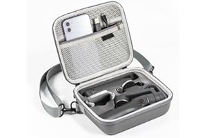 DJI Osmo Mobile 6 Tasche, Tragbare Aufbewahrung, PU Umhängetasche Aufbewahrung, Schutztasche, Robuste Umhängetasche Reisetasche für Mobile Gimbal (Dunkelgrau)