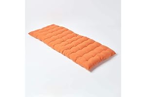 HOMESCAPES Coussin pour Banc de Jardin, Matelas de Sol, Coussin pour Banquette extérieure 2 Places, Coton - 108 x 42 x 5 cm - Terracotta