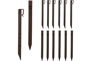 CAASFOOY Picchetti in Plastica PVC con punta affilata e testa a baionetta, 30 Pezzi Marrone, 24.5CM