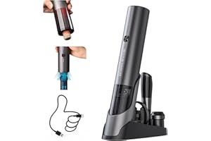 CIRCLE JOY Elektrischer Korkenzieher Wiederaufladbare Weinöffner 7-in-1 Wein Geschenkset mit Ladestation, Folienschneider, Weinbelüfter, Elektrischer Vakuumpumpe und 2 Weinstoppern