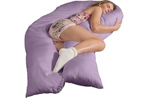 ‎TRAUMREITER Traumreiter Seitenschläferkissen Jumbo XXL mit Bezug Baumwolle Flieder - Schwangerschaftskissen Komfortkissen Lagerungskissen