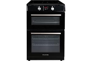 Russell Hobbs Electric Cooker 3 in 1 72L/39L Split Black Double Oven 3 Shelves, Full-Size Grill Pan, 4 Zone Induction Hob, Easy to Clean, Energy Efficient, Up to 2 Years Guarantee, RH60EDOIH6011B