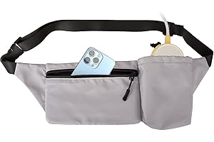 APDTEK Breast Pump Fanny Pouch for Medela Freestyle Flex, Medela Breast Pump Accessories Funny Bag, Hands Free Fanny Pack Belt Bag with Adjustable Belt, Fits The Waist up to 130cm (Grey)