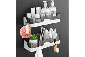 EigPluy Lot de 2 Etagère Douche,Serviteur de Douche sans Perçage, Paniers Rangement D'organisateur de Douche Mural pour Salle de Bain/Cuisine