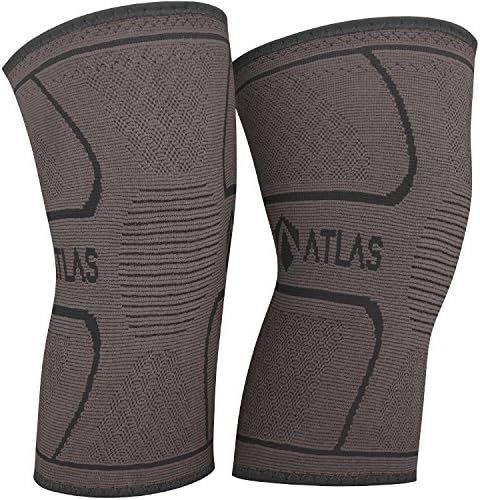 Atlas Sport Knee Support Sleeves - Ideal Compression for Running, Weight Lifting and Everyday Use - For Men and Women (1 Pair)