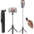 SOOPII 70cm Long Selfie Stick with Bluetooth Remote, Foldable Tripod Stand, Compact & Extendable Upto 70 cm / 27.5 inches Mob