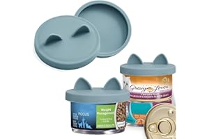 OHMO Dosendeckel Katzenfutter, Silikon Deckel für Dosen für Tierfutter(70-85g), BPA-frei, Hellblau, 2er-Set