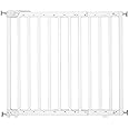 Badabulle Deco Pop White, Wooden Extending Baby Gate | 63 to 106 cm Wide |Screw Mounted door and stair gates for baby